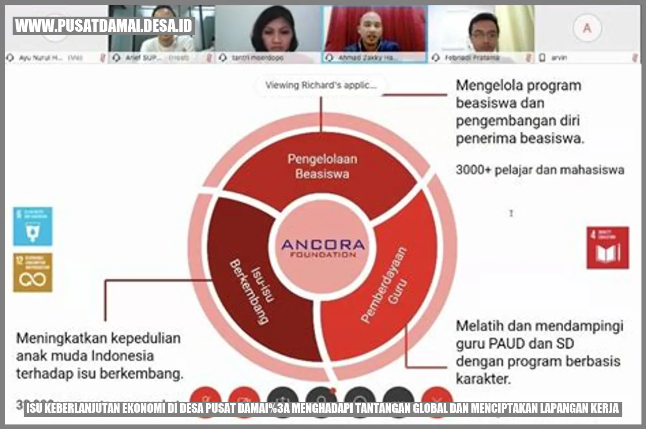 Isu Keberlanjutan Ekonomi di Desa Pusat Damai: Menghadapi Tantangan Global dan Menciptakan Lapangan Kerja