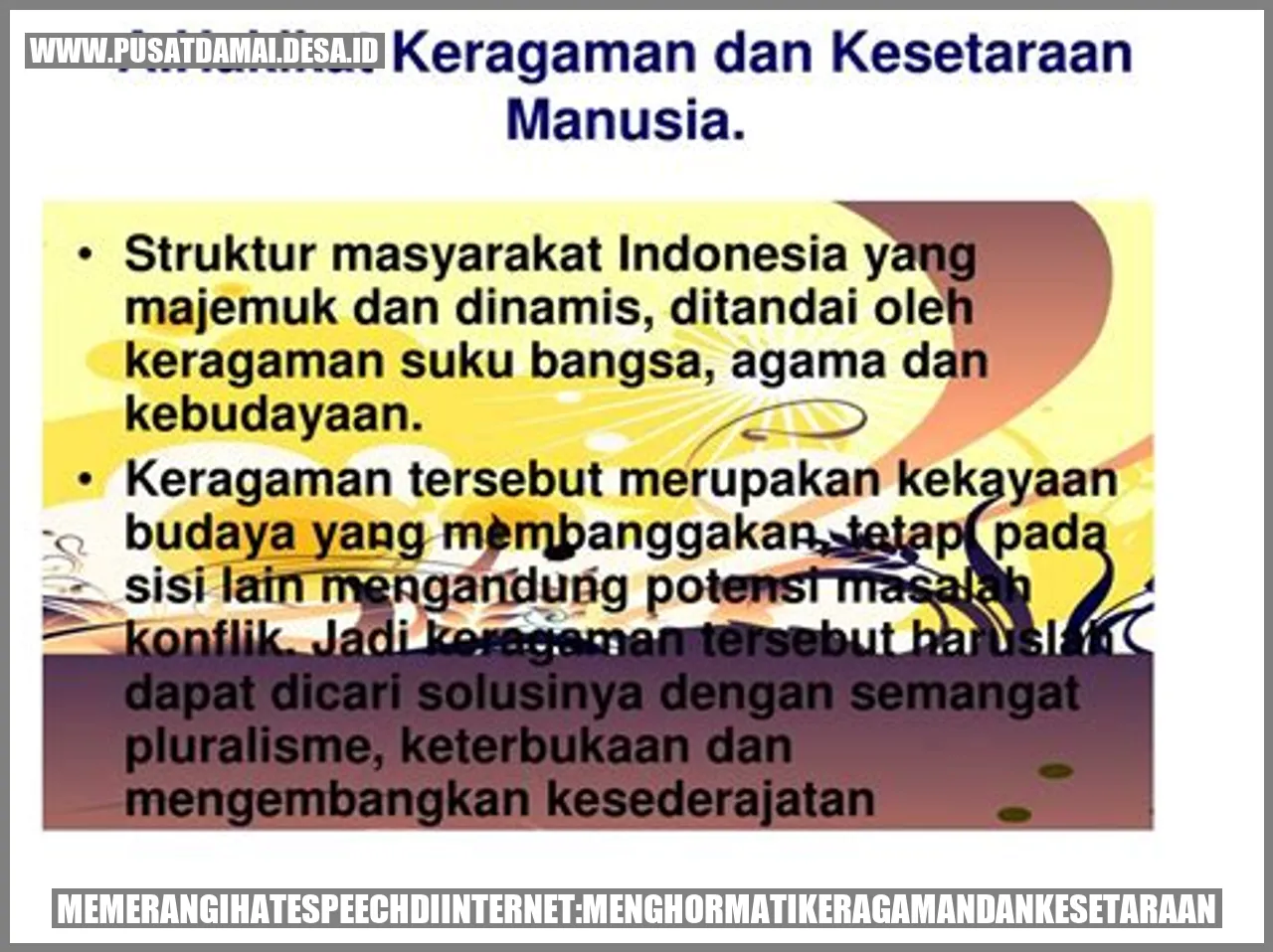 Memerangi ‘Hate Speech’ di Internet: Menghormati Keragaman dan Kesetaraan